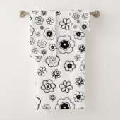 cartoon Bloemen badhanddoek set Bad Handdoek (Insitu)