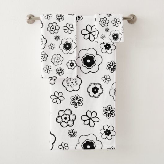 cartoon Bloemen badhanddoek set Bad Handdoek (Insitu)
