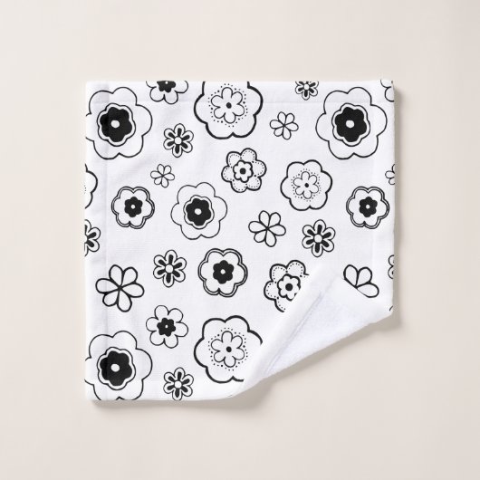 cartoon Bloemen badhanddoek set Bad Handdoek (Wasdoekje)