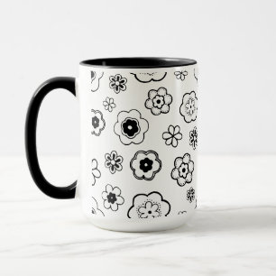 cartoon bloemen koffiemok mok