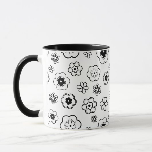 cartoon bloemen koffiemok mok (Links)