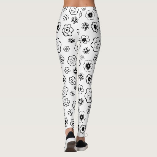 cartoon bloemen leggings (Achterkant)