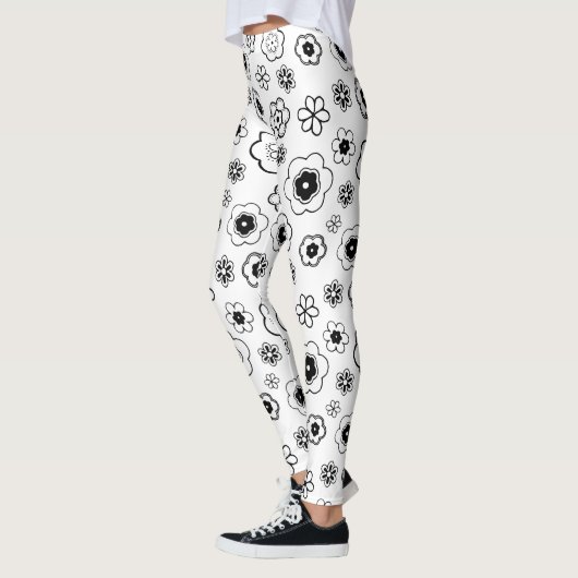 cartoon bloemen leggings (Links)