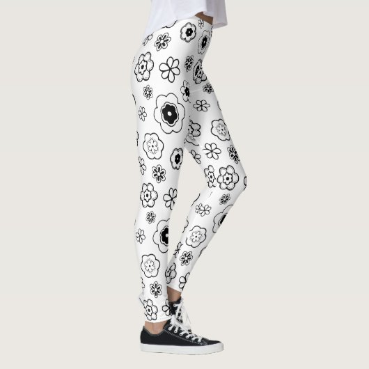 cartoon bloemen leggings (Rechts)