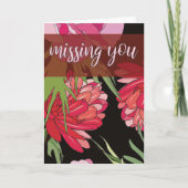 Cartoon Bloemen Mij Missen Jou Kaart (Voorkant)