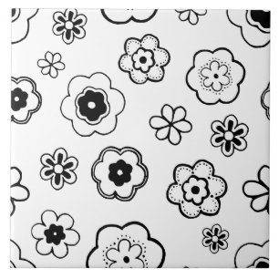 cartoon bloemen tegel tegeltje