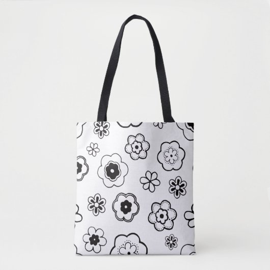 cartoon bloemen tote tas (Voorkant)