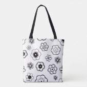 cartoon bloemen tote tas (Achterkant)