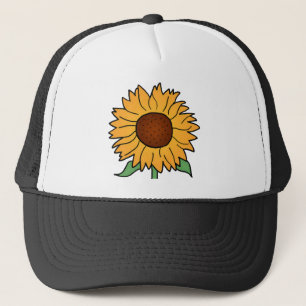 Cartoon Bloemen, Zomer Bloem Zonnewiel Trucker Pet