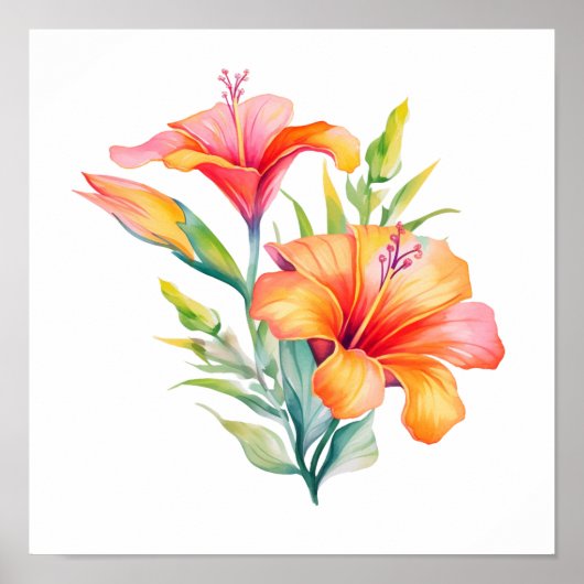 Cartoon bloemillustratie poster (Voorkant)