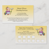 Cartoon Blonde House Cleaning Lady Loyalty Busines (Voorkant / Achterkant)