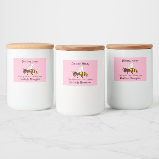 Cartoon Blossom Honey Jar Labels Voedselcontainer Etiket (Flessen)