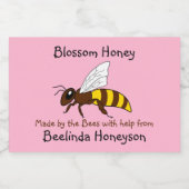 Cartoon Blossom Honey Jar Labels Voedselcontainer Etiket (Enkel label)