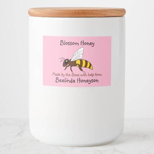 Cartoon Blossom Honey Jar Labels Voedselcontainer Etiket (Voorkant)