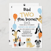 Cartoon Blue Bad Two The Bone Dogs 2e Verjaardag Kaart (Voorkant / Achterkant)