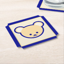 Cartoon Blue Beige Teddy Bear Cute Art