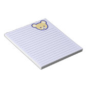 Cartoon Blue Beige Teddy Bear Cute Art Notitieblok (Schuin)