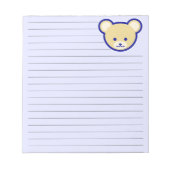 Cartoon Blue Beige Teddy Bear Cute Art Notitieblok (Voorkant)