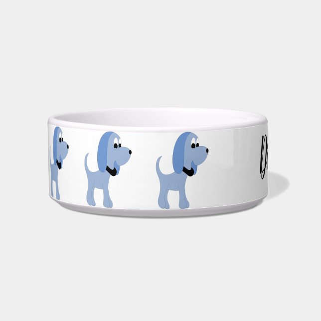 Cartoon blue dog Diva Dog Bowl Voerbakje (Links)