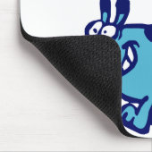 Cartoon Blue Dog mousepad Muismat (Hoek)