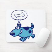 Cartoon Blue Dog mousepad Muismat (Met muis)