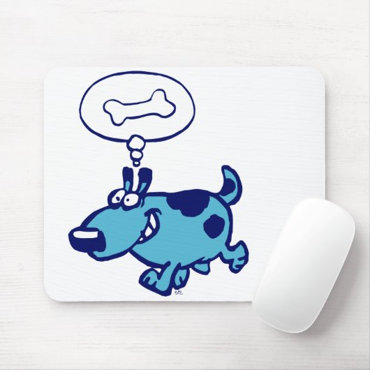 Cartoon Blue Dog mousepad Muismat (Met muis)