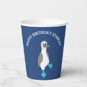 Cartoon Blue-Footed Booby Bird Party Papieren Bekers (Achterkant)