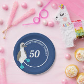 Cartoon Blue-Footed Booby Bird Party Papieren Bordje (Feest)