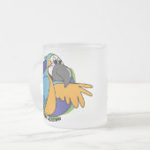 Cartoon Blue & Gold Macaw Matglas Koffiemok (Voorkant links)