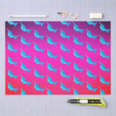 Cartoon blue narwhals patroon op Navy Blue  Tissuepapier (Craft)