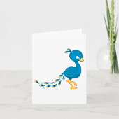Cartoon Blue Peacock Bird Kaart