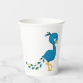 Cartoon Blue Peacock Bird Papieren Bekers (Voorkant)