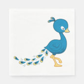 Cartoon Blue Peacock Bird Servet (Voorkant)