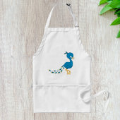 Cartoon Blue Peacock Bird Standaard Schort