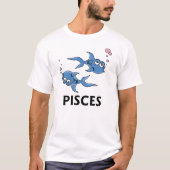 Cartoon Blue Pisces Fish T-shirt (Voorkant)