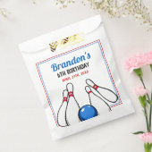 Cartoon Blue & Red Bowling Kinder 6e verjaardag Bedankzakje (Gezegeld)