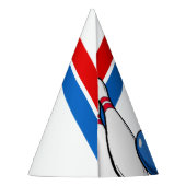 Cartoon Blue & Red Bowling Kinder 6e verjaardag Feesthoedjes (Achterkant)