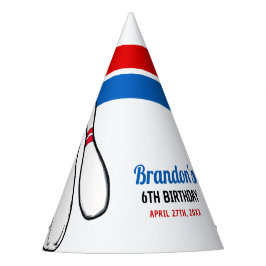 Cartoon Blue & Red Bowling Kinder 6e verjaardag Feesthoedjes