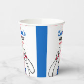 Cartoon Blue & Red Bowling Kinder 6e verjaardag Papieren Bekers (Links)