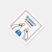 Cartoon Blue & Red Bowling Kinder 6e verjaardag Servet (Hoek)