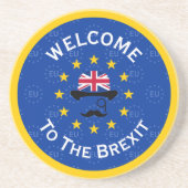 Cartoon Blue Yellow European Union Brexit Art Zandsteen Onderzetter (Voorkant)