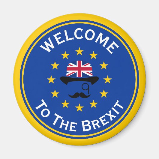 Cartoon Blue Yellow European Union Brexit Graphic Magneet (Voorkant)