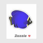 Cartoon Blue Yellow Fish Sticker (Vel)