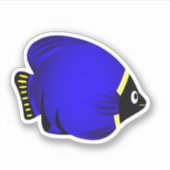 Cartoon Blue Yellow Fish Sticker (Voorkant)