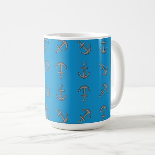 Cartoon Boat Anker Set Koffiemok (Voorkant rechts)