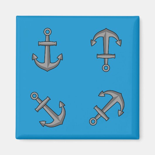 Cartoon Boat Anker Set Magneet (Voorkant)