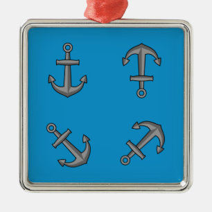 Cartoon Boat Anker Set Metalen Ornament
