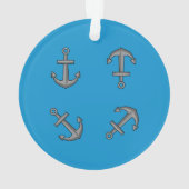 Cartoon Boat Anker Set Ornament (achterkant)
