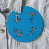 Cartoon Boat Anker Set Ronde Button 6,0 Cm (In situ)