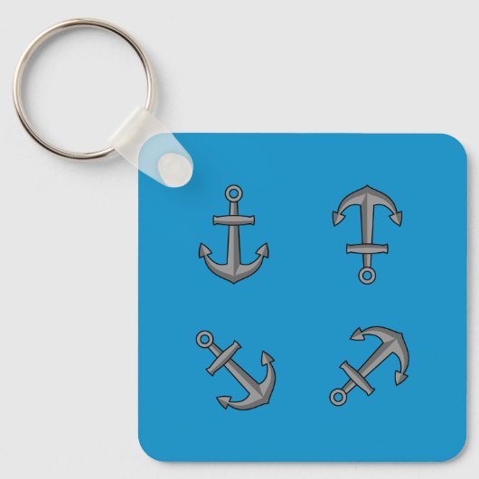 Cartoon Boat Anker Set Sleutelhanger (Voorkant)